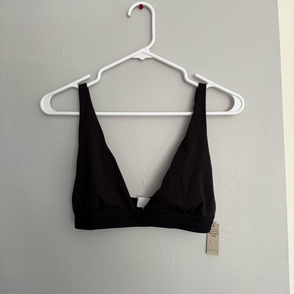 No Boundaries Black Sleep Loungewear Triangle Bra for Women